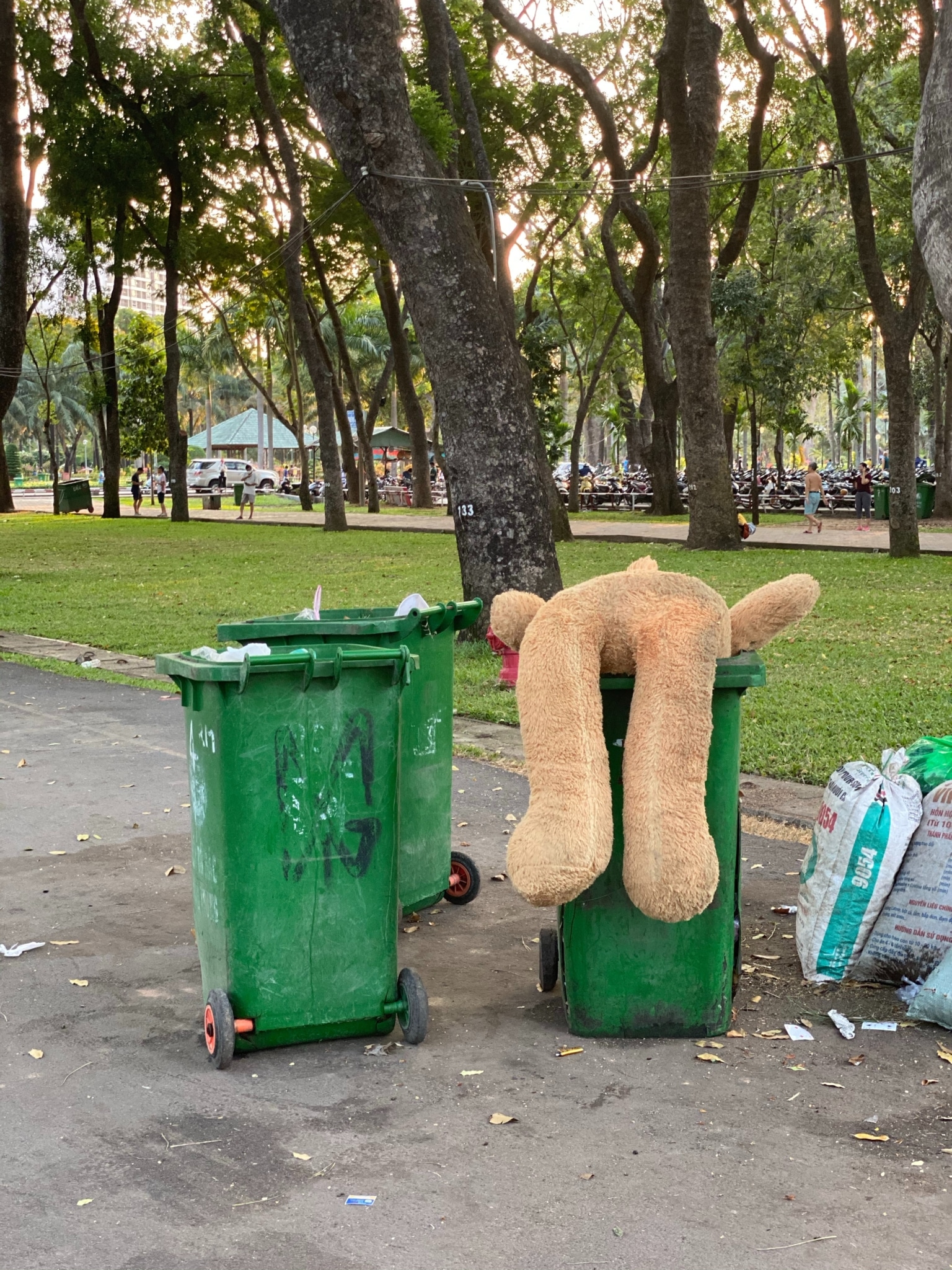 How do you properly dispose of cleaning supplies?